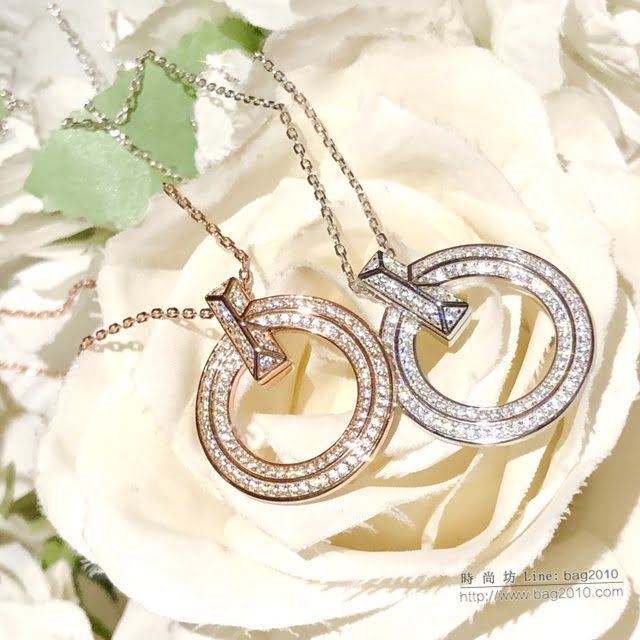 Tiffany純銀飾品 蒂芙尼女士專櫃爆款Atlas羅馬字母圓圈項鏈  zgt1686